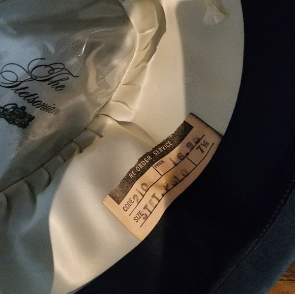 Vtg Stetson Stetsonian Fedora Beaver 7 1/4 Long Oval Gray/Black - Picture 7 of 10